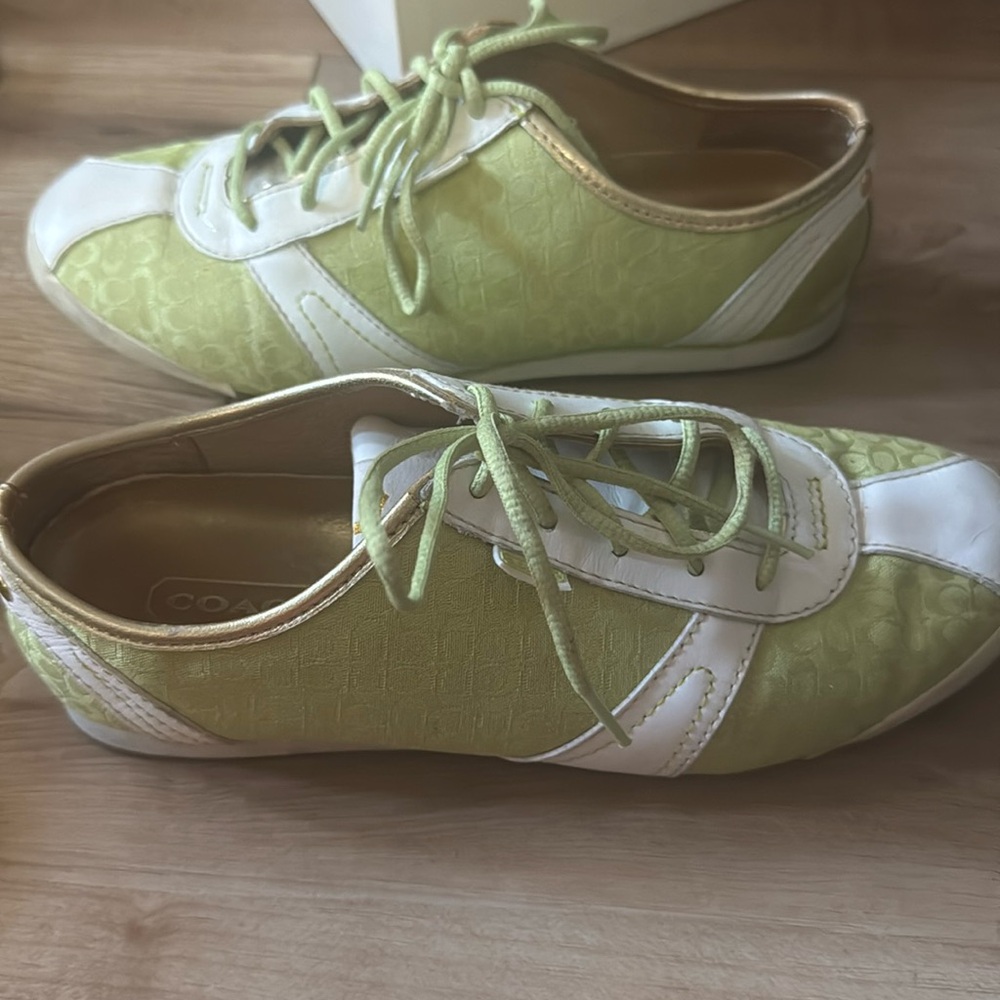 Coach lime green sneakers size 7.5 good condition